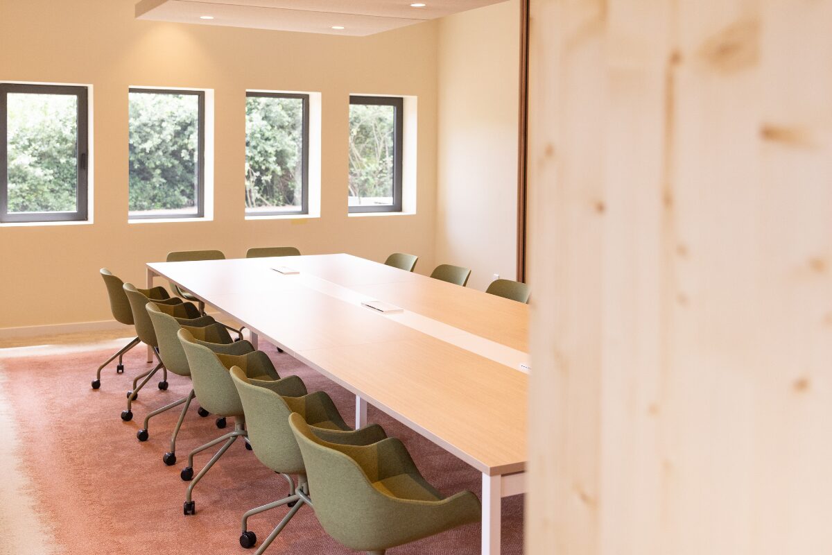 Salle de réunion d’une rénovation de bureaux d’entreprise par l’agence (photo : VieW architecture & décoration)